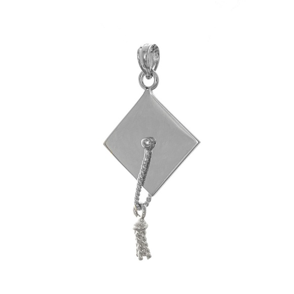 Sterling Silver Graduation Cap w Tassel Charm - Picture 4 of 6